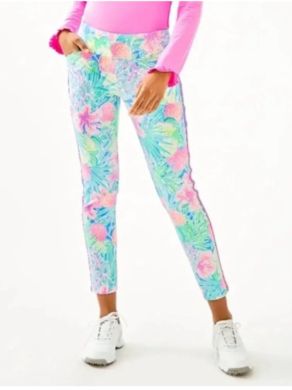 NWOT Lilly Pulitzer Pastel Tropical Slim Ankle Pants size L